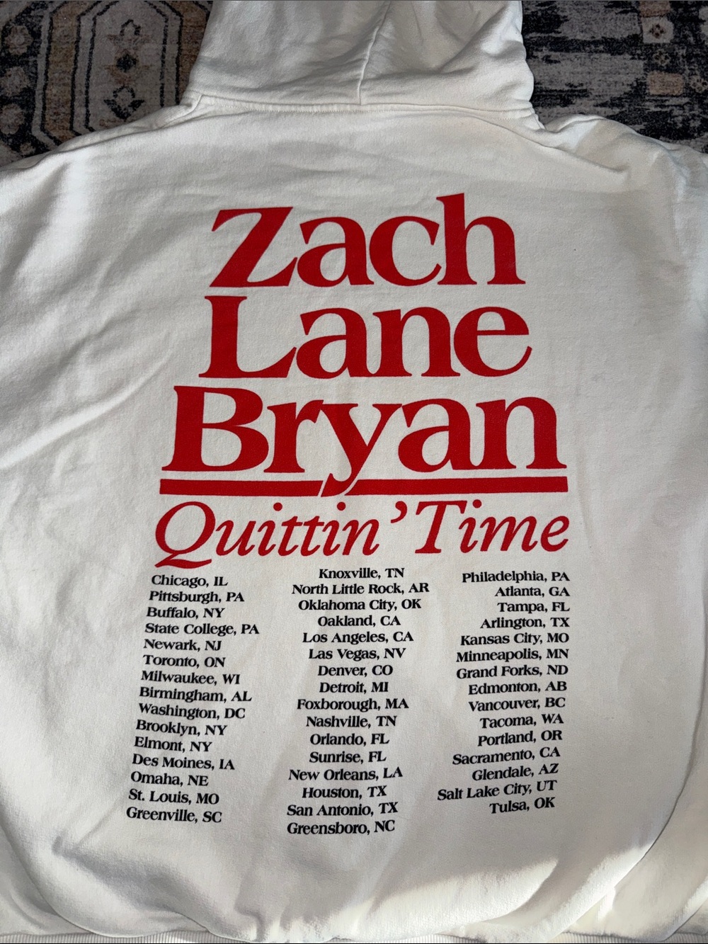 Zach Bryan Quittin Time Hoodie Men's Small Tour Merch Country Heavy Duty Cotton